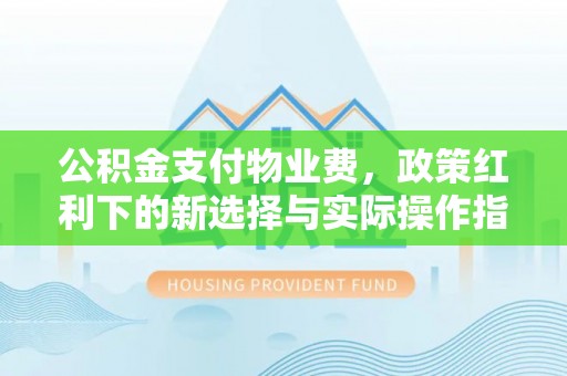 自流井公积金支付物业费，政策红利下的新选择与实际操作指南