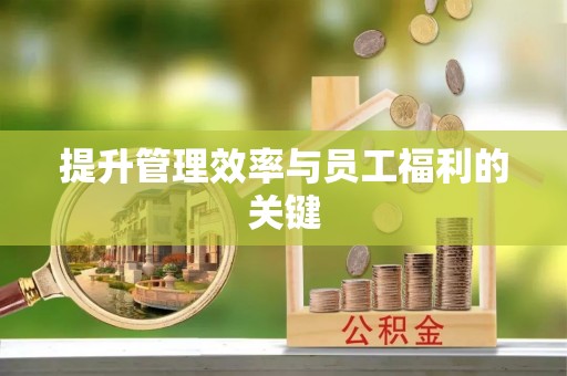 自流井提升管理效率与员工福利的关键