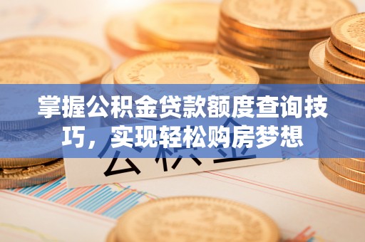 自流井掌握公积金贷款额度查询技巧，实现轻松购房梦想