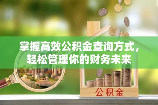 自流井掌握高效公积金查询方式，轻松管理你的财务未来